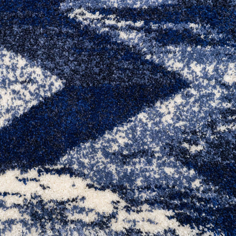 Brayden Studio Luxury Hygge Shaggy Blue/Grey/Cream Rug Wayfair.co.uk